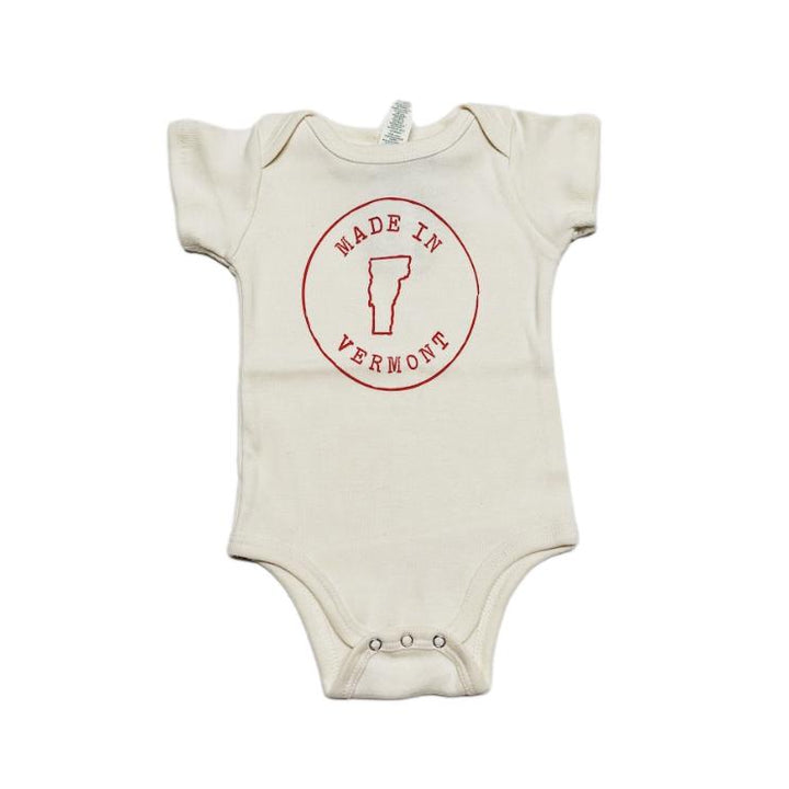 Made in Vermont State Stamp Baby Onesie