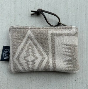 Zippered Pendleton Wool Mini Clutch - Harding Beige / Taupe