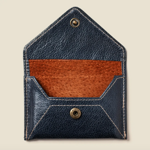 Mini Envelope Leather Wallet with RFID Protection - Dark Jade
