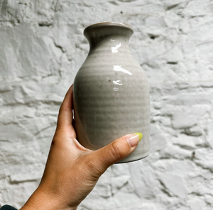 Laura White Pottery Milk Bottle - Medium