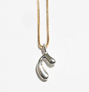 Ripple Necklace - Sterling Silver with Gold Chain