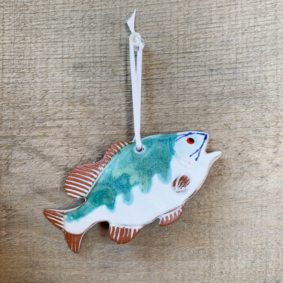 Curved Fish Ceramic Ornament