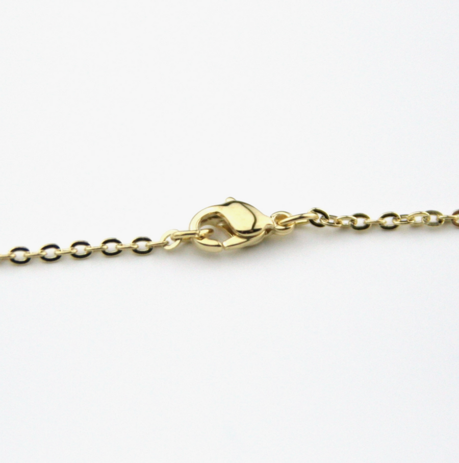 Mountain Range Hand Stamped Bar Necklace - Brass
