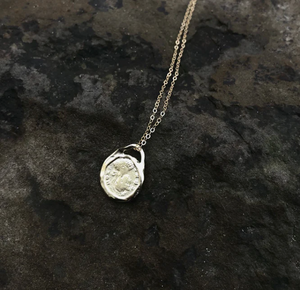 Roma Sterling Silver Coin Necklace - 20"