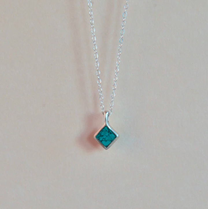 Mesa Necklace - Turquoise &amp; Sterling Silver