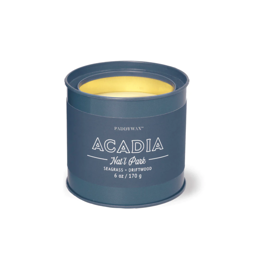 Acadia National Park Candle 6oz Tin - Seagrass + Driftwood