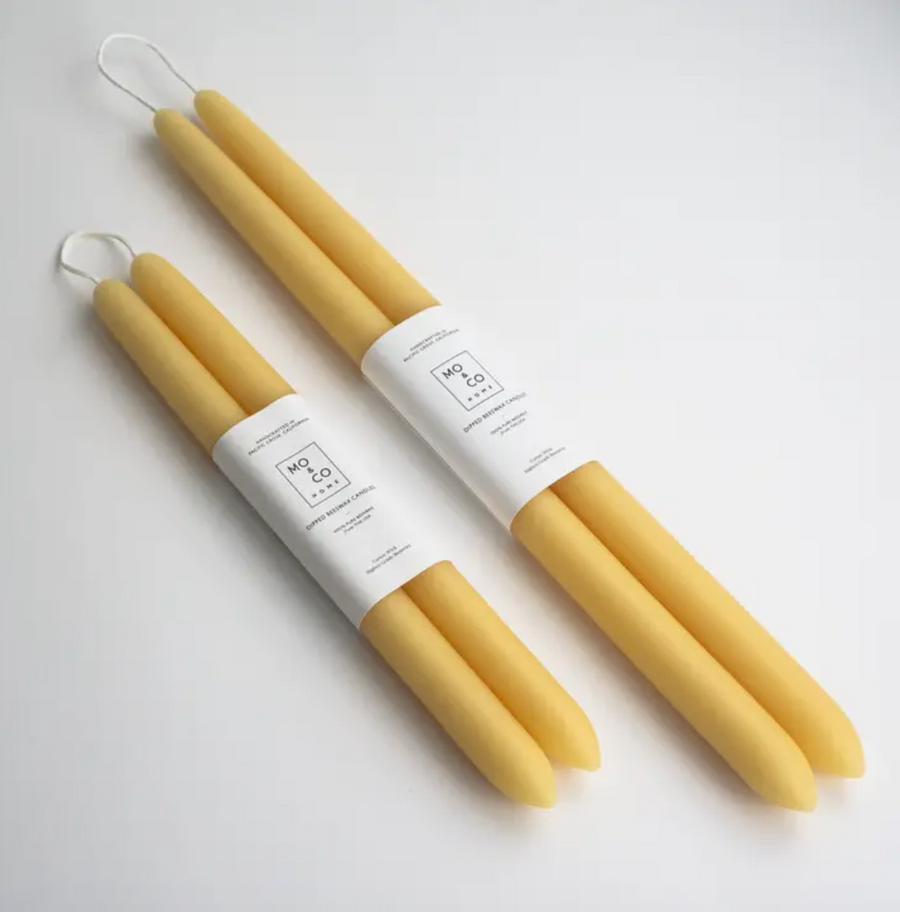 Beeswax Dipped Taper Candles Set of 2 - 14inch