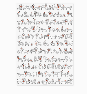 Double Sided Wrapping Paper 3 Sheets - Party Dogs - PICKUP ONLY