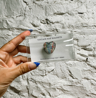 Burlington Glass Vintage Map Magnet - Heart