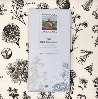 Vermont-Made Organic Fair Trade Chocolate Bar with Cacao Nibs &amp; Alaskan Sea Salt