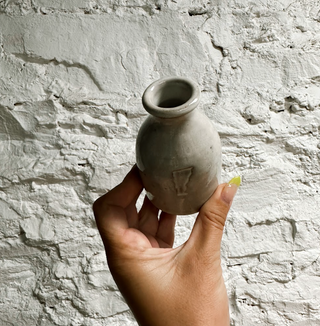 Laura White Pottery Mini Bottle Milk - VT Stamp