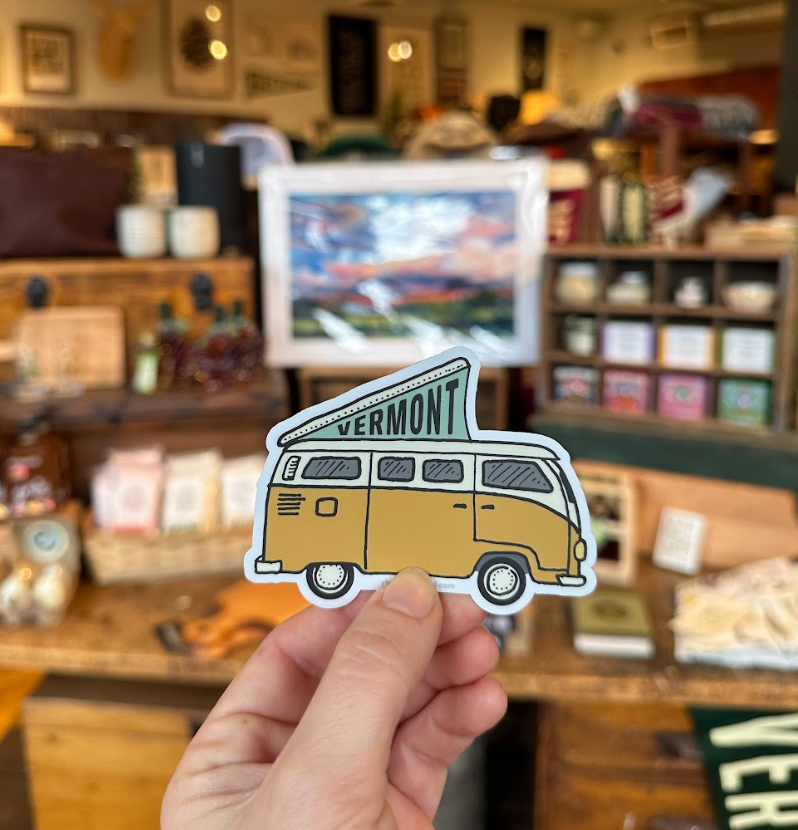 VW Bus Camper Vermont Sticker