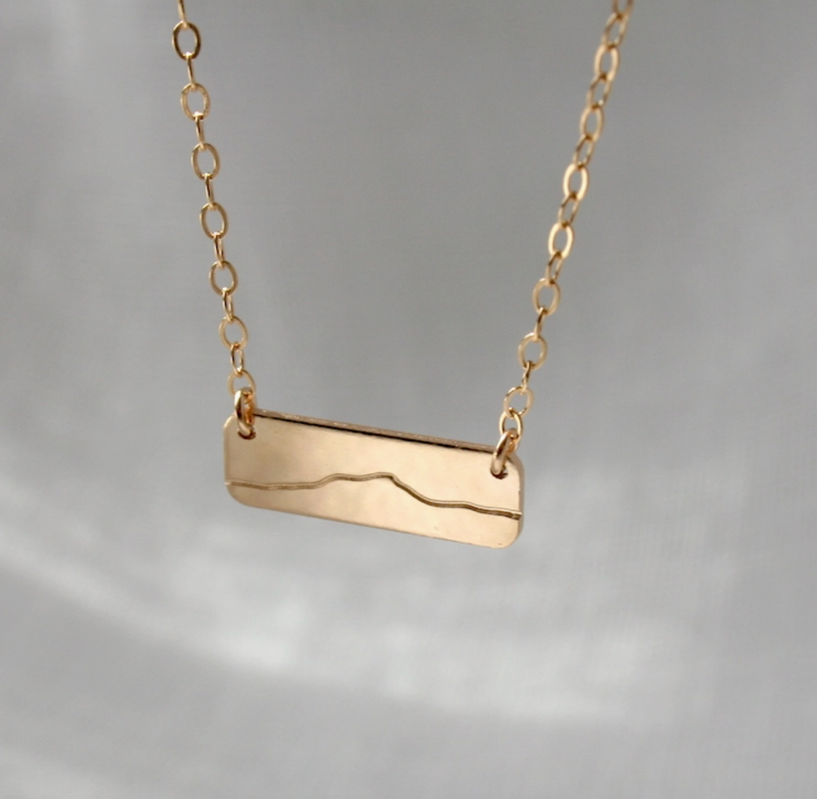 Camel's Hump Bar Necklace -14k Gold Fill