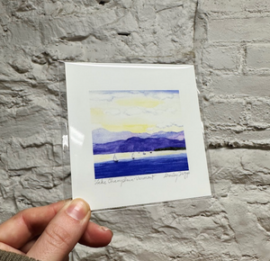 UNFRAMED 4X4 MINI PRINT - Lake Champlain Five Sails