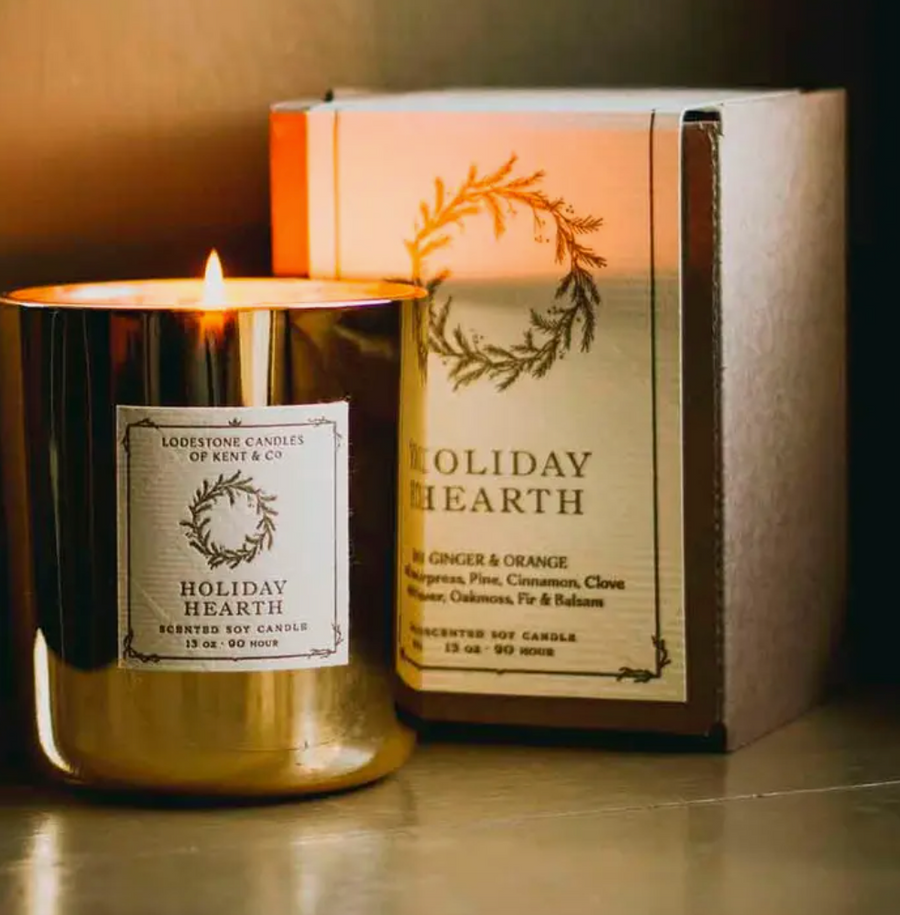 Holiday Hearth Luxury Soy Candle - 8.5oz
