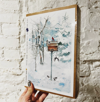 Winter Bird Feeder Vermont-Made Puzzle - 345 Piece