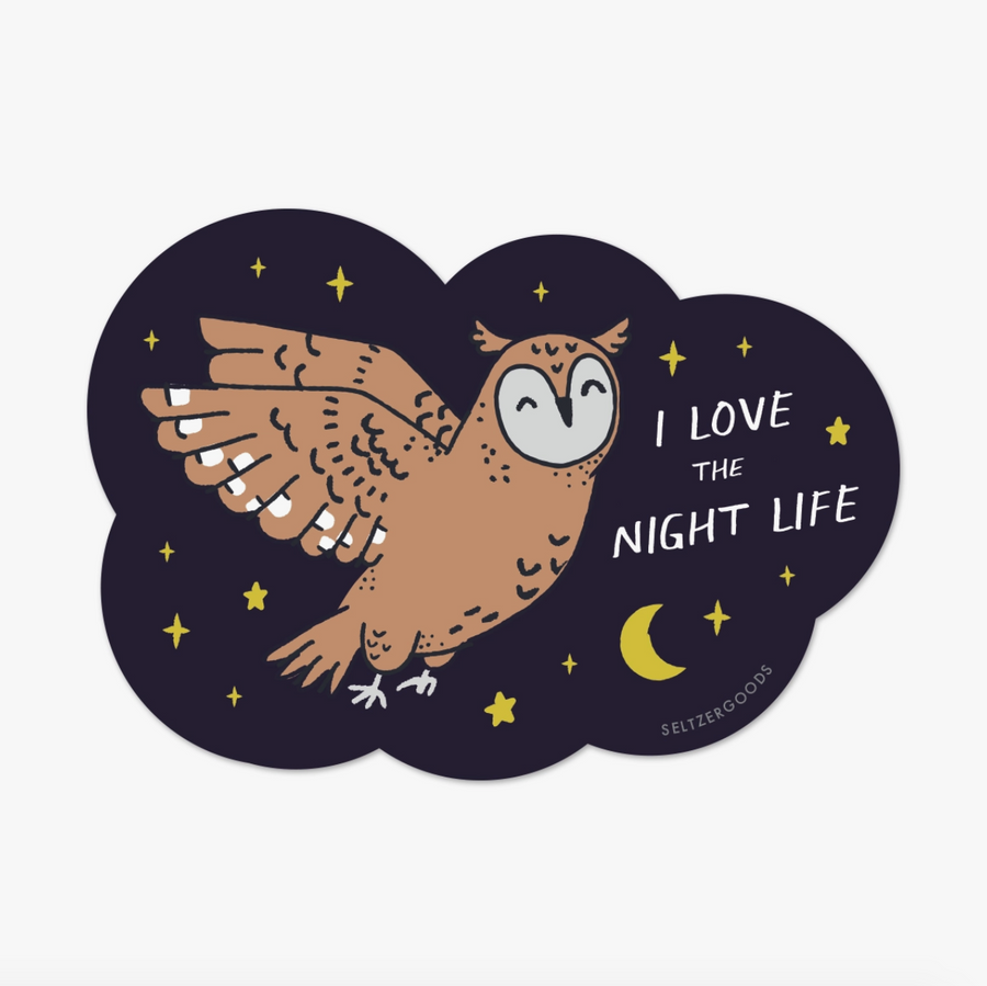 Night Life Owl Sticker