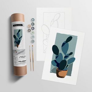 Potted Cactus Paint-By-Numbers Kit