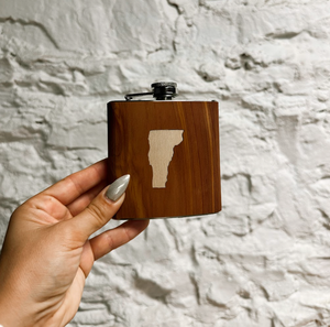 Cedar Flask with Vermont State Inlay - 6oz