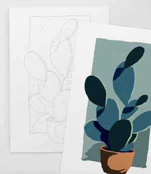 Potted Cactus Paint-By-Numbers Kit