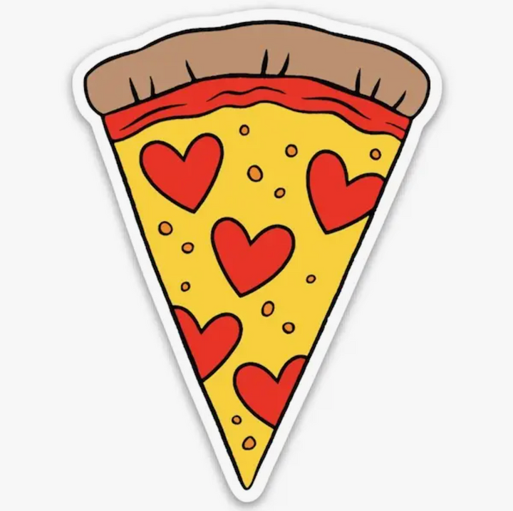 Pizza Slice With Hearts Sticker