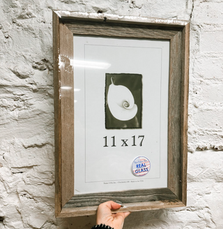 11x17 Reclaimed Barnwood Frame Glass for pickup only