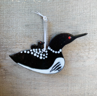 Loon With Chick Ceramic Ornament