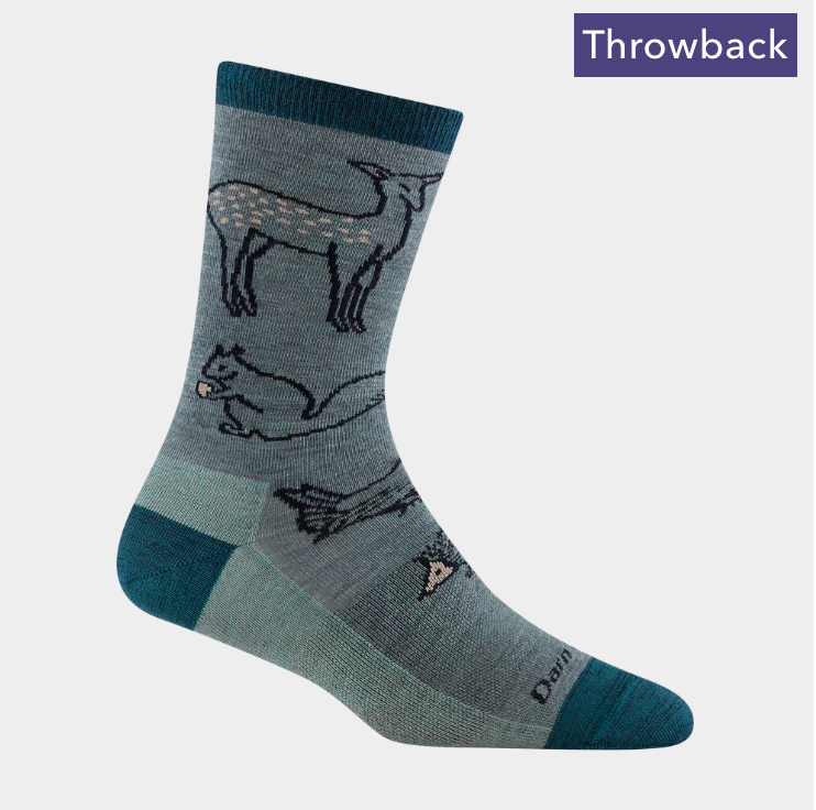 Darn Tough Women's Merino Wool Woodland Creatures Socks - 1678 Seafoam