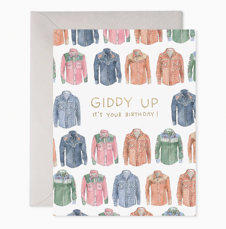 giddy up birthday card - EF5