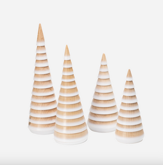 Baseball Bat Wooden Scrap Christmas Tree - 6" Natural With Snow