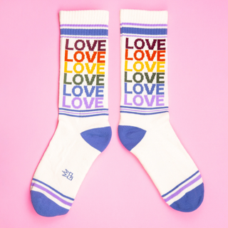 Gym Sock Love Vintage Rainbow