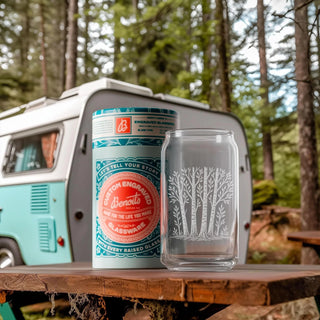Birch Trees Drinking Glasses Beer Can