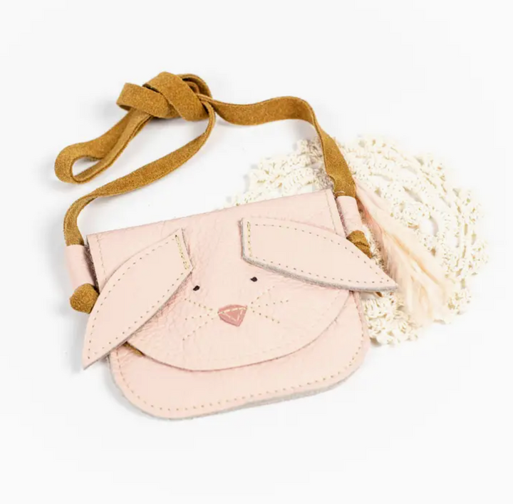 Pink Bunnies Leather Kids Purse