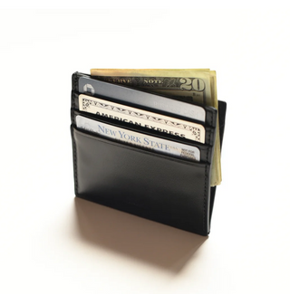 Italian Leather Utility Card Case - Black