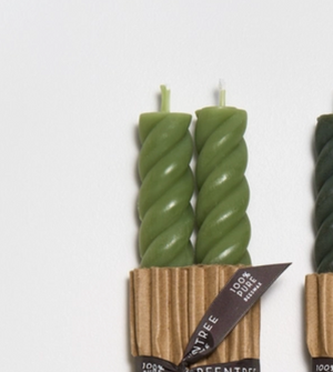 Beeswax 10" Rope Taper Candles - Sage