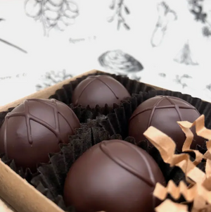 Vermont-Made Dark Chocolate Covered Truffles: 4 Piece Medley