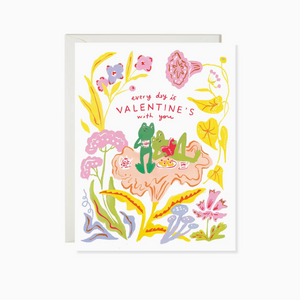 frog picnic valentine card - KS7