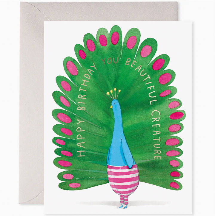 peacock birthday card - EF5