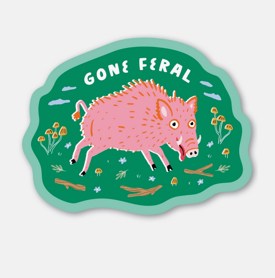 Gone Feral Hog Sticker
