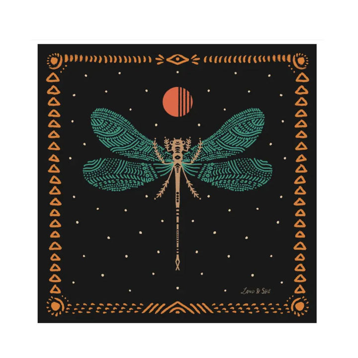 Moonlight Dragonfly Print - 8x8