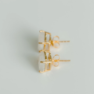 Emmy Studs - Rainbow Moonstone