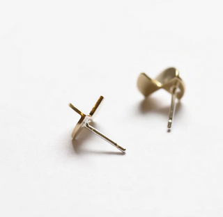 Brass Pinwheel Stud Earrings - EA-TS-03