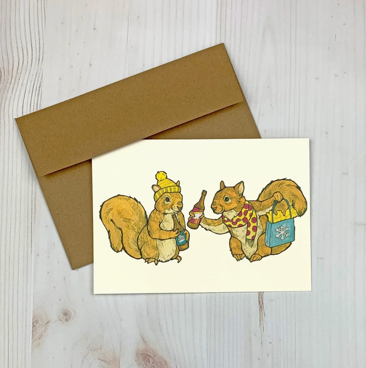Beer Squirrel Winter Card - SD8
