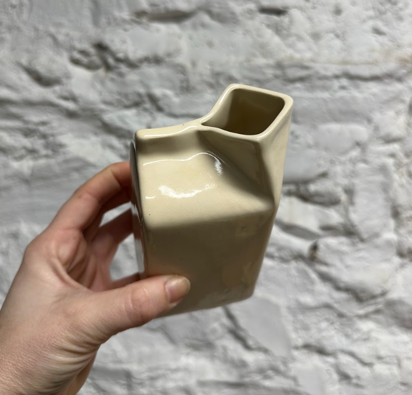 Ceramic Milk Carton - Ivory