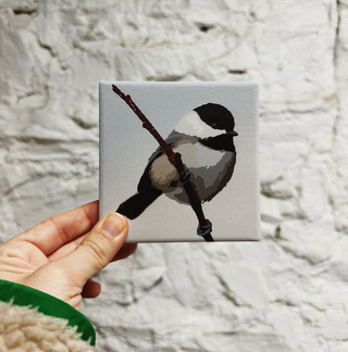 Stone Bird Coaster - Black Capped Chickadee