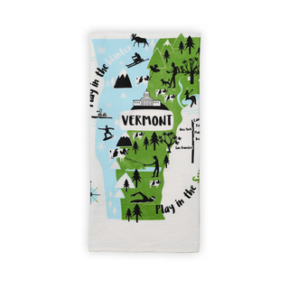 Vermont Map Tea Towel