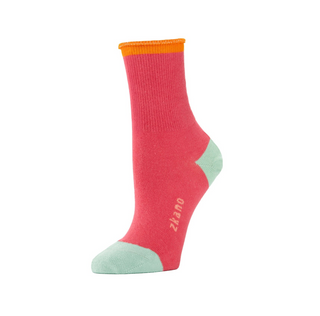 Color Block Melon Women's Half Crew Roll Top Socks