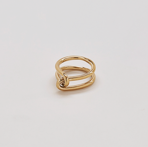 Gold Double Knot Statement Ring