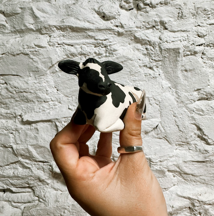 Victory Pottery Ceramic Cow Figurine