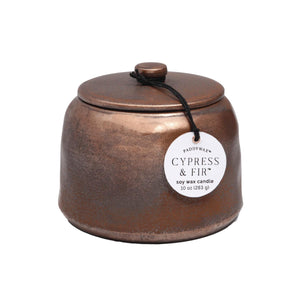 Bronze Glazed Ceramic 11oz Candle - Cypress &amp; Fir